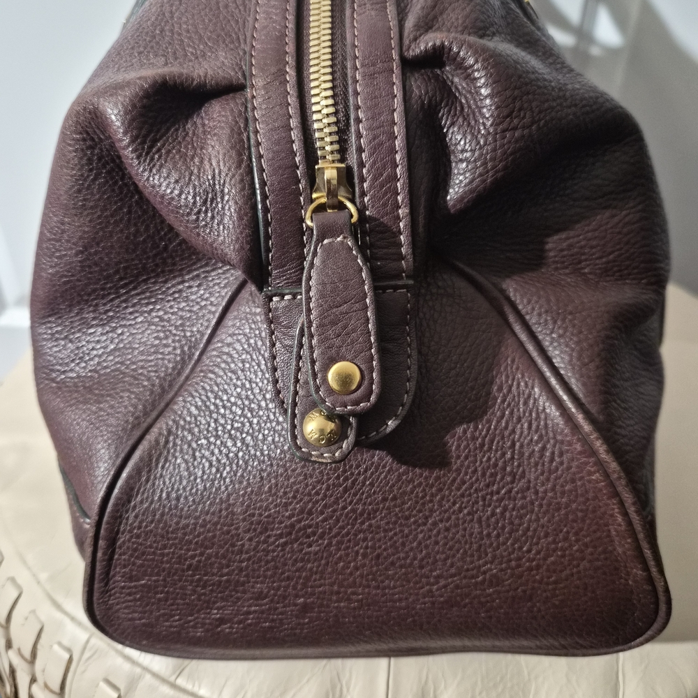 MCM Brown Leather Tote Bag with Gold Hardware - Picture 7 of 16